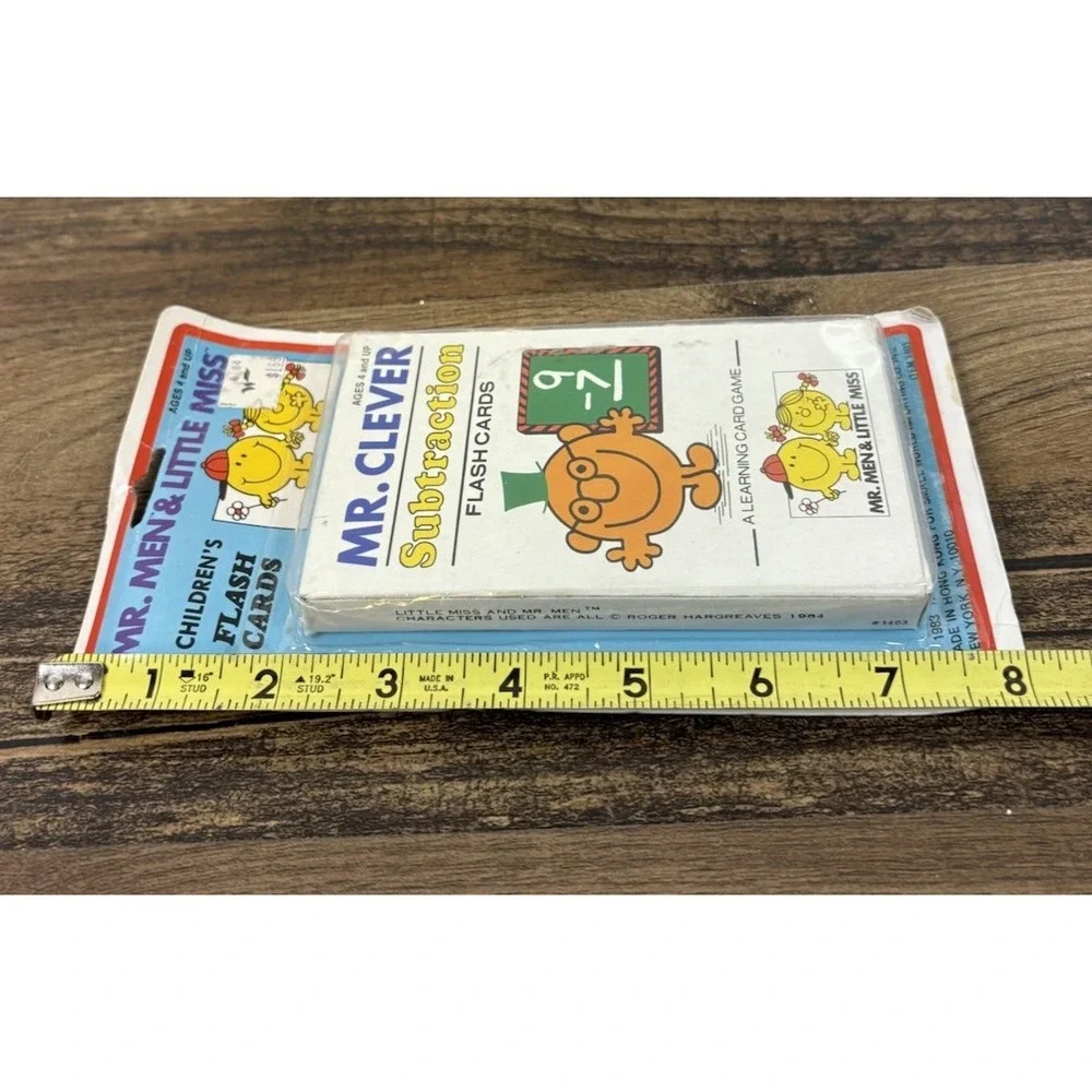 Vintage Mr. Men & Little Miss Subtraction Flags Cards Learning Card Game Clever